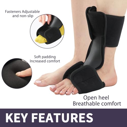Dorsal Plantar Fasciitis Night Splint Achilles Tendonitis Stretcher Boot Ankle Dorsiflexion Brace Pain Relief Foot Drop Brace For Sleeping Large/X-Large (Pack of 1)
