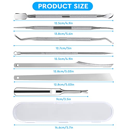 7-Pack Ingrown Toenail Tool Kit - File, Lifters, Surgical Safe Pedicure Tools for Nail Treatment & Pain Relief 7-Pack
