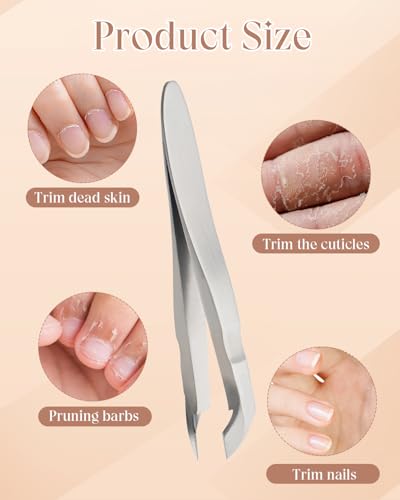 2 Pieces Mini Cuticle Cutter, Professional Cuticle Nippers Cuticle Scissors, Hangnail Clipper Cuticle Trimmer Tweezers, For Finger Toe Dead Skin Remove (vertical) Vertical