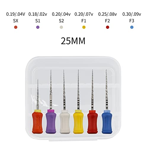 6pcs/Box 21/25mm Bendable NiTi Hand Use Super Rotary Files Dentist Files Shaping Finishing Tools (21MM) 21MM