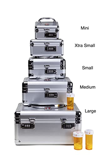 MEDICINE RX SAFE Medication Carrying Case - Mini/Silver Silver 1