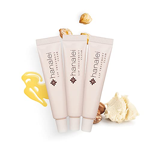 Hanalei Sugar Lip Scrub and Lip Treatment (Clear) Bundle-, Made with Raw Cane Sugar and Real Hawaiian Kukui Nut Oil (Cruelty free, Paraben free)