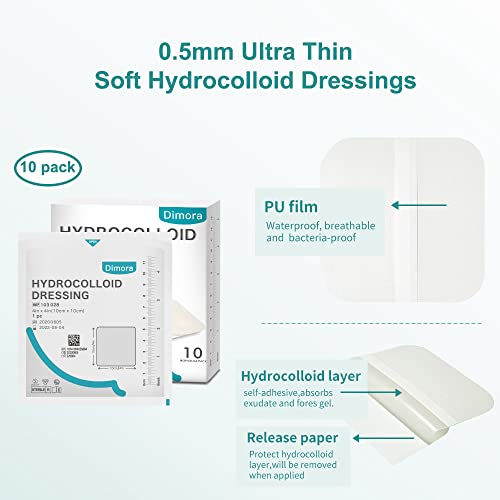 Niceful 5 Packs Sacral Silicone Foam Dressing 9x9 in, 10 Packs Hydrocolloid Dressing, Waterproof Foam Bandages for Sacrum Wound Sterile Wound Dressing