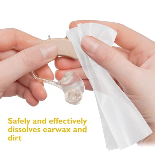 300 Counts Hearing Aid Wipes Individually Wrapped Hearing Aid Cleaner Hearing Aid Cleaning Wipes for Hearing Aids,Earmold, Earbuds, Headphone,Screen,Glasses,Phone 300 Count