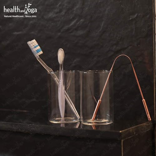 HealthAndYoga™ qSwipe Copper Tongue Cleaners with Comfort Grip (Set of 2) Plus qLoop Copper Tongue Cleaner (Set of 2)