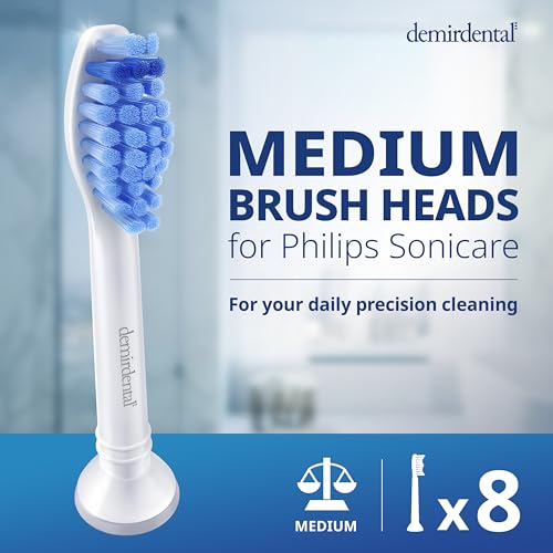 Replacement Heads Compatible with Philips Sonicare Medium White 8 Pack