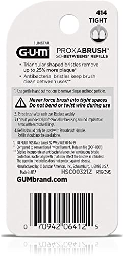 GUM Go-Betweens Proxabrush Refills Tight - 8 ct, ( Pack of 4 )