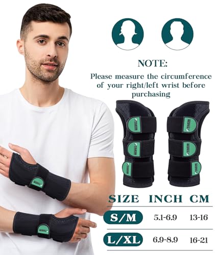 Oyakin Carpal Tunnel Wrist Brace Night Support,Wrist Splint Right Left Hand Black-Left Hand L/XL