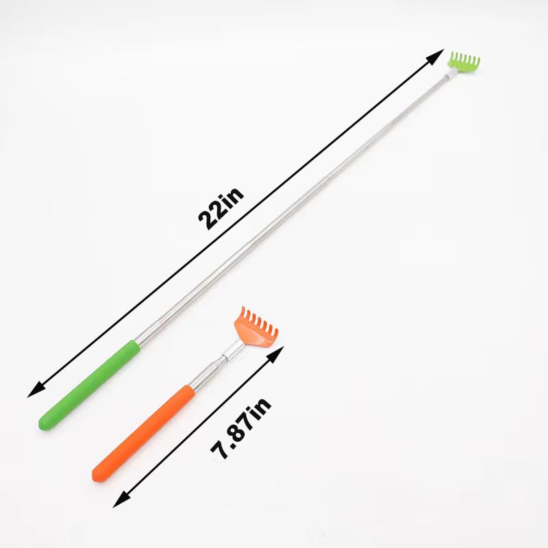 2 Pcs Cat Telescopic Teaser Wand Retractable Scratch Comb Tickle Scratcher Handy Interactive Play Toy for Cats Dogs (Random Color) Mixed - BeesActive Australia