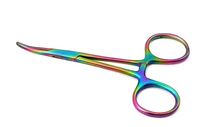 Multi Colour Pet Grooming Haemostat Dog, Cat, Small Pet Ear Hair Puller Locking Forceps MOSQ-Multi (Curved) Curved