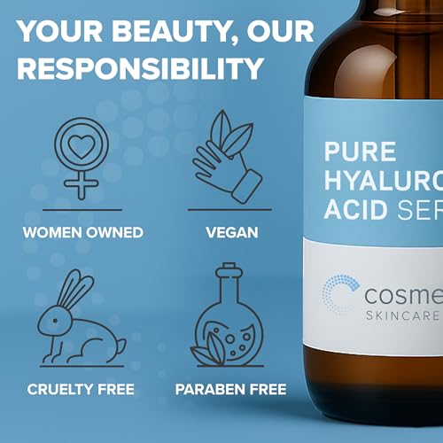 Hyaluronic Acid Serum for Skin 100% Pure-Anti-Aging Serum - Intense Hydration + Moisture, Non-greasy, Paraben-free Hyaluronic Acid for Your Face 8 oz Original 8 Fl Oz (Pack of 1)