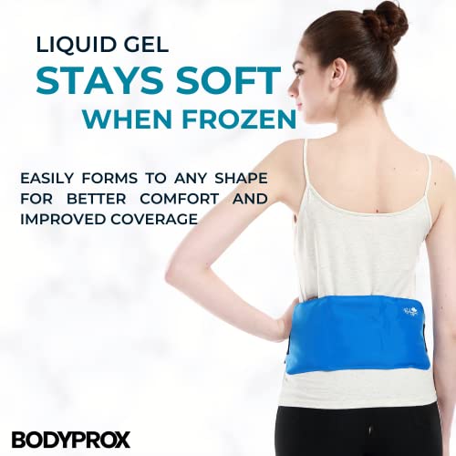 BODYPROX Pain Relief Ice Pack with Strap for Hot & Cold Therapy, Microwave Heat Pad for Back Shoulder, Neck, Waist, Calves and Hip
