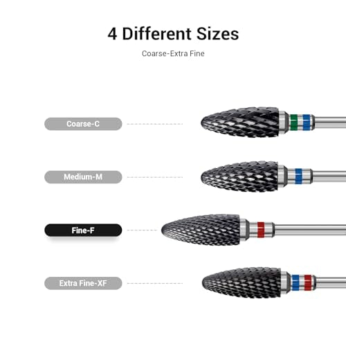 MelodySusie 5 in 1 Nail Drill Bits with Ceramic Nail Drill Bit