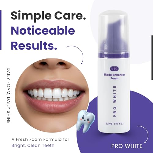 Pro White Whitening Foam - Tooth Whitening Foams for a Clean & Radiant Smile - Enhancer with Gentle Formula Ideal for Everyday Use - Refresh Your Smile with Easy-to-Use Whitening Foam - 1.75 OZ - 2 Pc 1 Count (Pack of 2)