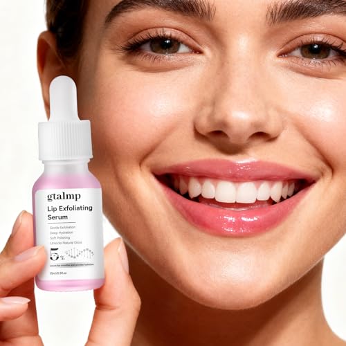 PHA 5% Exfoliating Lip Serum - Gentle Overnight Treatment for Dry, Flaky Lips, Hydrating Lip Exfoliator & Primer for Smoother, Softer & Plump-Looking Lips (1) 1