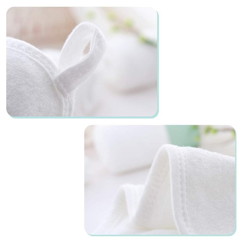 HIPHOP PANDA Baby Washcloths, Rayon Made from Bamboo - 2 Layer Ultra Soft Absorbent Newborn Bath Face Towel - Reusable Baby Wipes for Delicate Skin - White, 6 Pack 10x10 Inch (Pack of 6) - BeesActive Australia