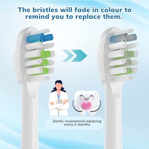 6 Pack Replacement Replacement Brush Heads for 𝗪𝗮𝘁𝗲𝗿𝗽𝗶𝗸 𝐒𝐨𝐧𝐢𝐜-𝐅𝐮𝐬𝐢𝐨𝐧 Flossing Toothbrush Compatible with Sonic Fusion SF01/SF02 and Sonic Fusion 2.0 SF03/SF04- White with Caps 6p White
