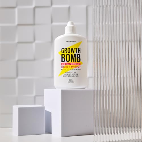 Growth Bomb AHA Scalp Exfoliant, Scalp Serum Treatment - 100 mL 3.3 Count (Pack of 1)