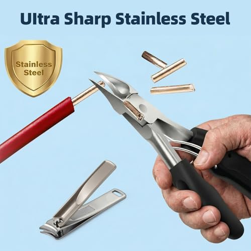 Toenail Clippers for Seniors Thick Toenails，Heavy Duty Ingrown Toe Nail Clippers for Men Women, Single Blade Nail Cutter,Nail File Professional Double Sided 100/180 Grit Nail Tools Pedicure kit