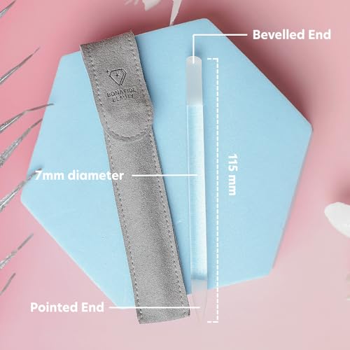 Bona Fide Beauty Czech Glass Cuticle Pusher (Clear), 1Pc with Pouch Clear