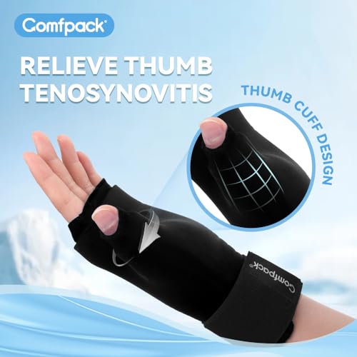 Comfpack Wrist Ice Pack wrap for Carpal Tunnel Relief & Hand Ice Pack Glove for Arthritis, 2PCS Wrist Ice Pack Wrap for Carpal Tunnel