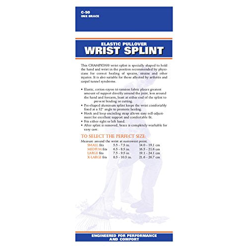 CHAMPION Wrist Splint Pullover Reversible Elastic Knit, Beige (Reversible), Small Beige (Reversible)