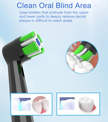 iO Replacement Heads Compatible with Oral B iO Electric Toothbrush, Soft Toothbrush Head for Oral b iO 2 3 4 5 6 7 8 9 10, 8 Pack (Black+White) Black+white 1 Count (Pack of 8)