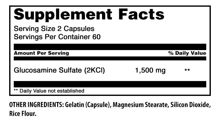Amazing Formulas Glucosamine Sulfate Supplement | 1500 Mg Per Serving | 120 Capsules | Non-GMO | Gluten-Free | Made in USA 120 Count