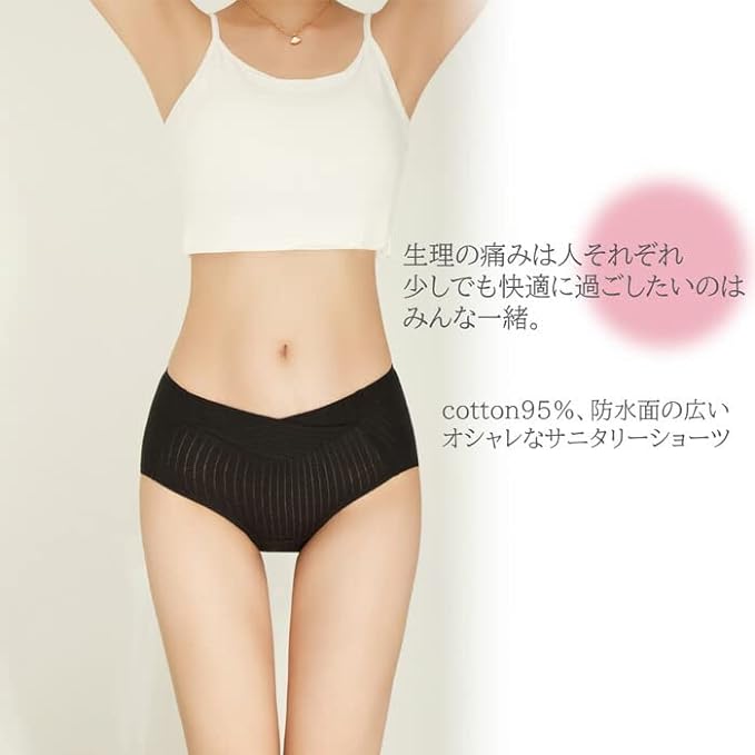 KarlyShop import s610 Sanitary Panties, Menstrual Underwear, Cotton, For Day/Night, For Many Days, Safe To Waist, Long, Firm Fabric, Waterproof -  Australia