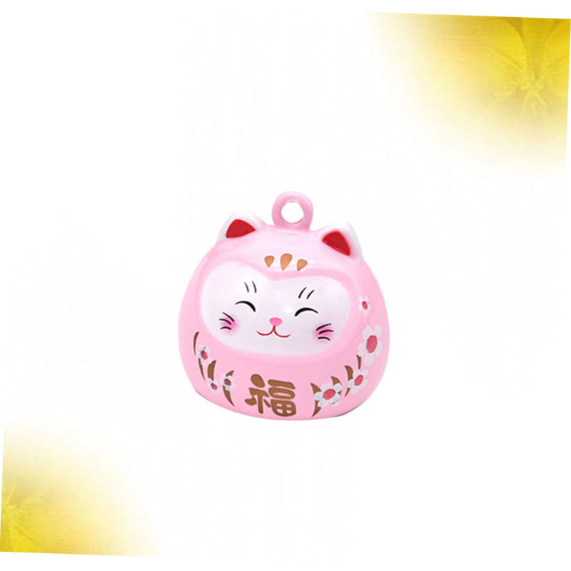 Cartoon Cat Bells Pendant Japanese Water Bells Copper Accessories for Crafts Keychains Phone Charms and Purse Charms Pink 2.482.28*2.28cm - BeesActive Australia