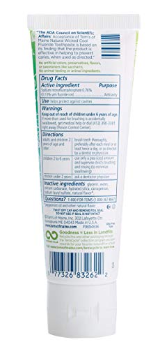 Tom's of Maine Natural Tween Deodorant and Variety: Aluminum-Free Cool! Natural for Tweens, Freestyle, 1.6 oz. 3-Pack & ADA Approved Wicked Cool! Natural Fluoride Toothpaste, Mild Mint, 5.1 oz.