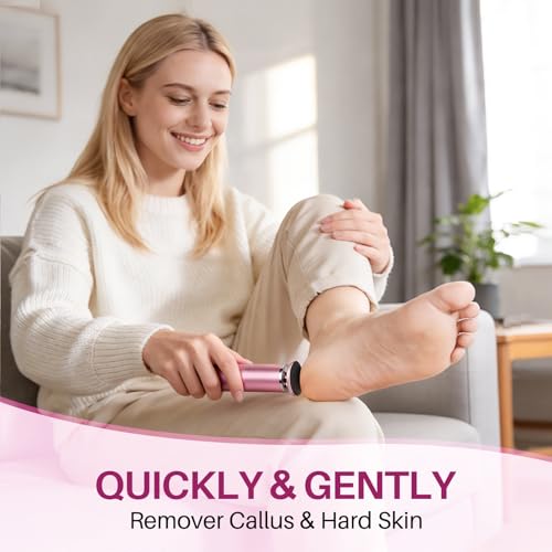 LIONVISON Electric Foot Callus Remover: Adjustable Speed Foot File Pink