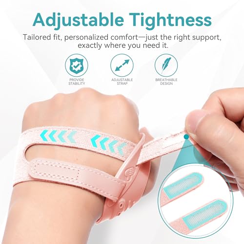 FORTEMOTUS CMC Thumb Brace, Upgrade Thumb Splint for CMC Joint Pain Relief Medium Pink - Left Hand
