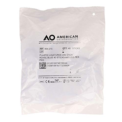 American Orthodontics Ligatures, Royal Blue, Non Latex, 40 Stick, 960 Ct Uni-Stick