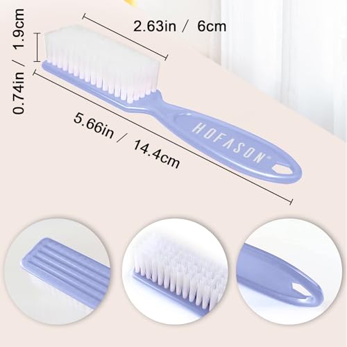 HOFASON 6 Pack Nail Brush for Cleaning Fingernails, Nail Brush Handle Grip Brush for Nail and Toenail Foot, Nail Dust Brush Manicure Pedicure Tools Scrubbing Brush Women Men Home Salon (Macaron) Macaron