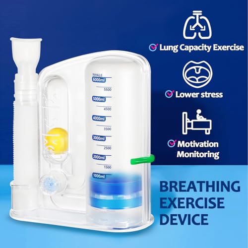 Breathing Exercise Device for Lungs, Lung Exerciser Device – Deep Breathing Trainer for Respiratory Health & Recovery Transparent-green