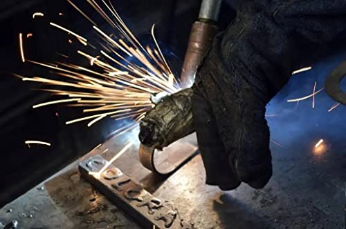 Welding Gloves Large 16 Inches 932℉ Heat Resistant Leather Forge/Mig/Stick Fire Resistant Gloves Black+dark Grey