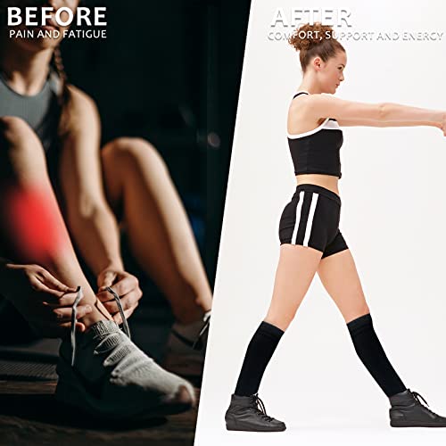 hello momoya Compression Socks for Women Men Circulation Knee High 8 Pairs for Nurses, Running, Travel, Athletic Small-Medium 03-8 Pairs-black