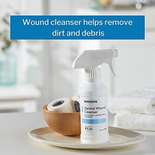McKesson Dermal Wound Care Cleanser Spray, 8 oz [1 Count] First Aid Wash Solution for Minor Injuries, Cuts, Burns, Scrapes, Sores 1 Count (Pack of 1)
