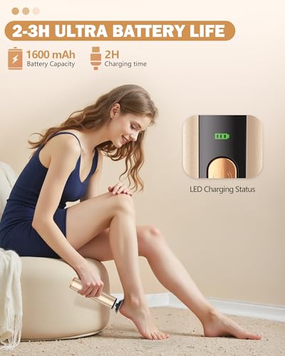 Electric Foot Callus Remover, Callus Remover for Feet with 60 Pcs Sandpaper Discs, Rechargeable & Adjustable Speeds LED Display, 2-in-1 Electric Foot File for Dead Skin Removal & Nail Care
