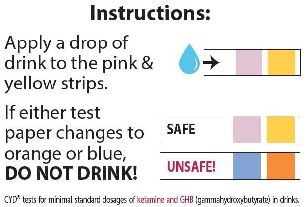 Check Your Drink. Avoid Drink Spiking. Detect GHB or KETA Using The Personal Test Strips. 5 Test Strips - 1 Pouch Contains 5 Test Strips - BeesActive Australia