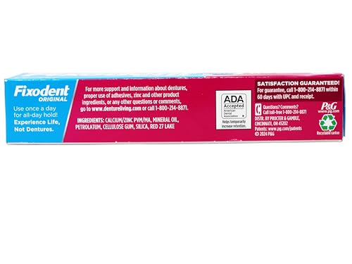 Fixodent Original Denture Adhesive Cream-2.4 oz, 4 pk