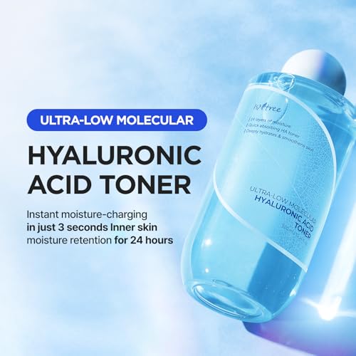 ISNTREE Ultra-Low Molecular Hyaluronic Acid Toner | Korean Hydrating Toner with Hyaluronic Acid | Quick-Absorbing Facial Toner for Deep Hydration, Fragrance-Free, 10.14 fl oz