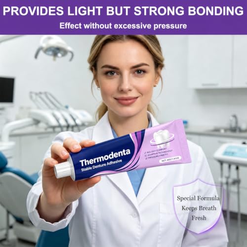 2Pcs Thermo Dental Denture Adhesive,Glow Denture Adhesive,Thermoplastic Denture Adhesive,Extra Strong and Durable Denture-Adhesives,Secure Hold for Loose False Teeth,Long Lasting Effect