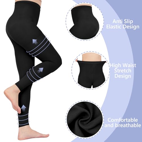 Compression Pantyhose for Women, 20-30 mmHg Compression Tights Small Black