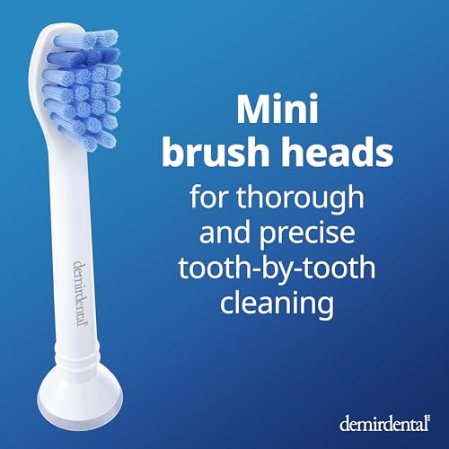 Toothbrush Heads mini Medium Compatible with Philips Sonicare Toothbrush Heads - Small Medium Replacement Heads - Daily Precision Brush Heads - White - Replaces HX6028-8 Pack
