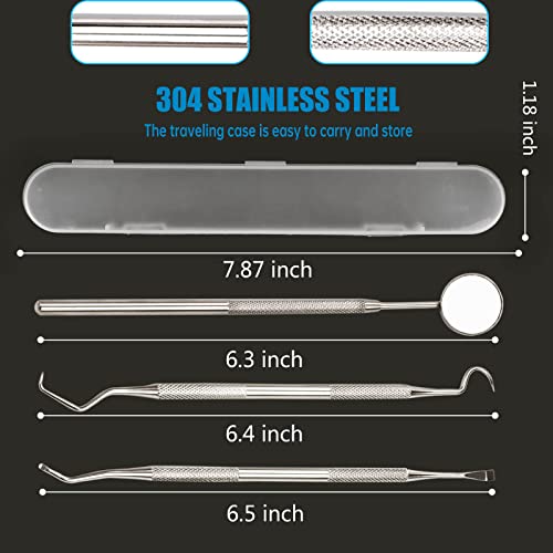 3Pcs Dental Tools, Surgical Stainless Steel Dental Picks for Teeth Cleaning