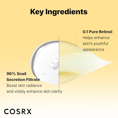 COSRX Snail 96% Mucin Essence 2ea & Retinol 0.1% Cream Mini Sample 1ea 3.38 Fl Oz (Pack of 2)
