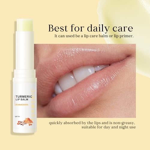 Turmeric Lip Treatment Kit for Dark Lips, Lip Scrub&Lip Balm for Smokers, Lip Exfoliator Scrub for Hydration Chapped and Cracked Peel Lips 1x Turmeric Lip Balm, 1x Turmeric Lip Scrub