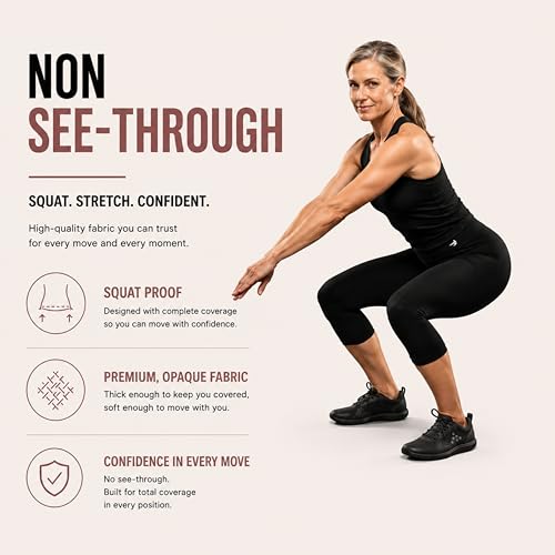CompressionZ High Waisted Capri Compression Leggings for Women Tummy Control - Workout, Gym, Pilates, Travel, Yoga Pants X-Small Black